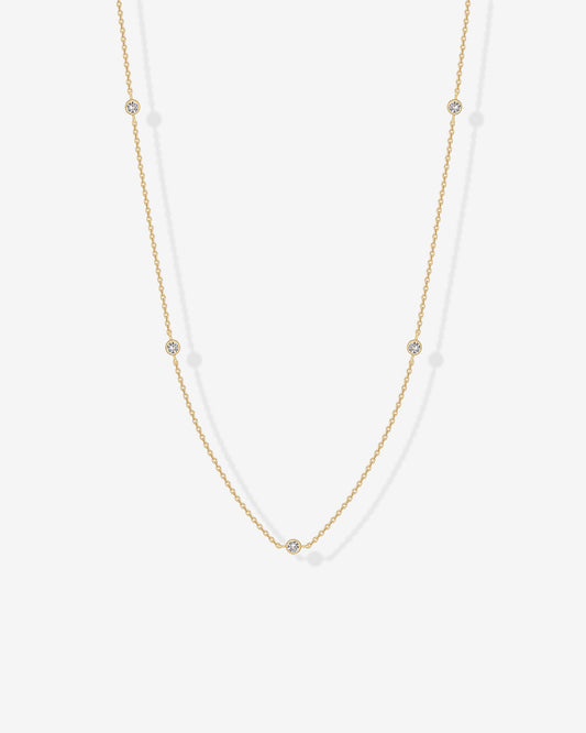 Simulated Diamond Station Necklace
