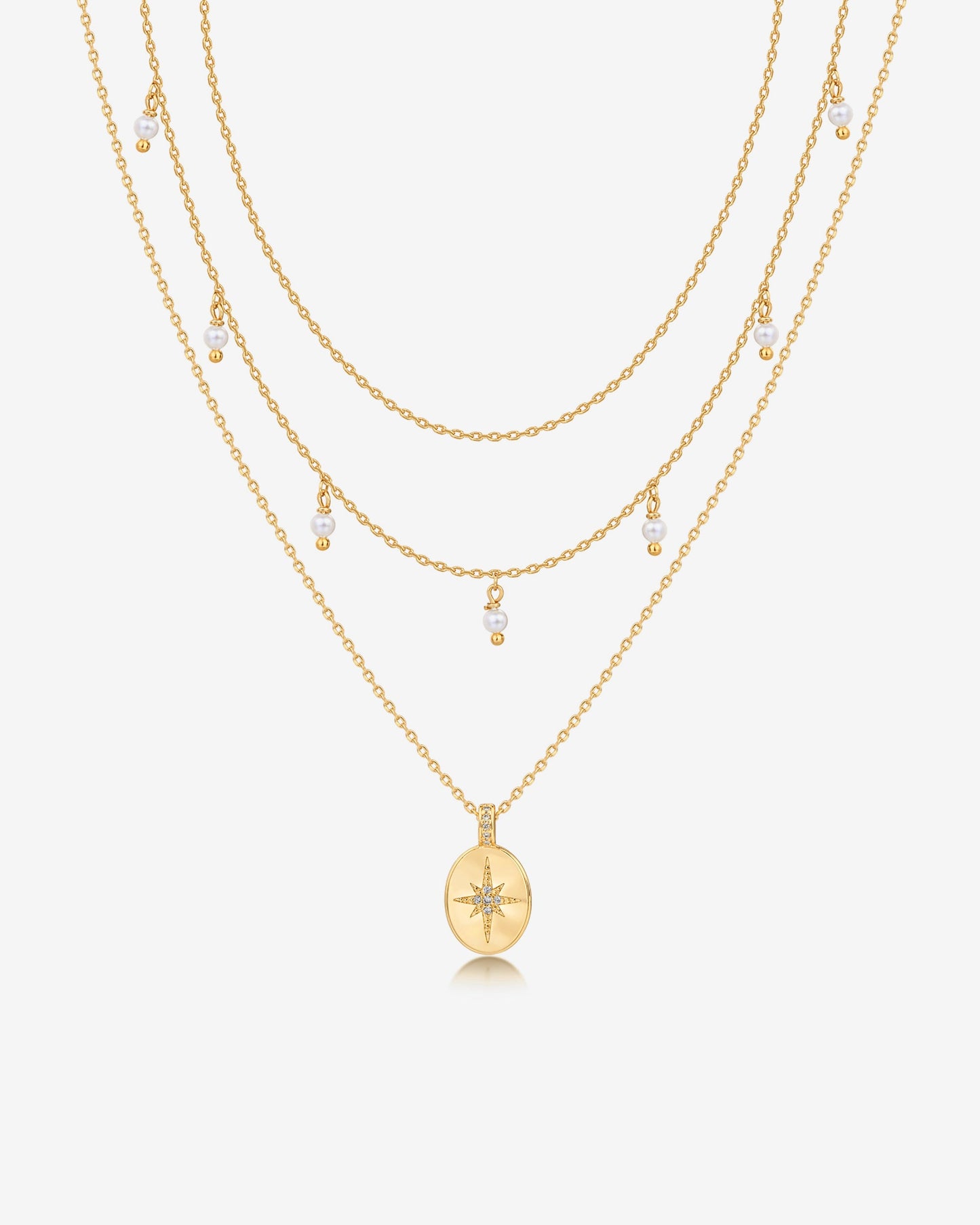 Layered North Star Pendant Necklace