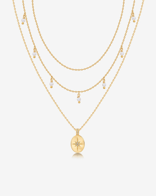 Layered North Star Pendant Necklace
