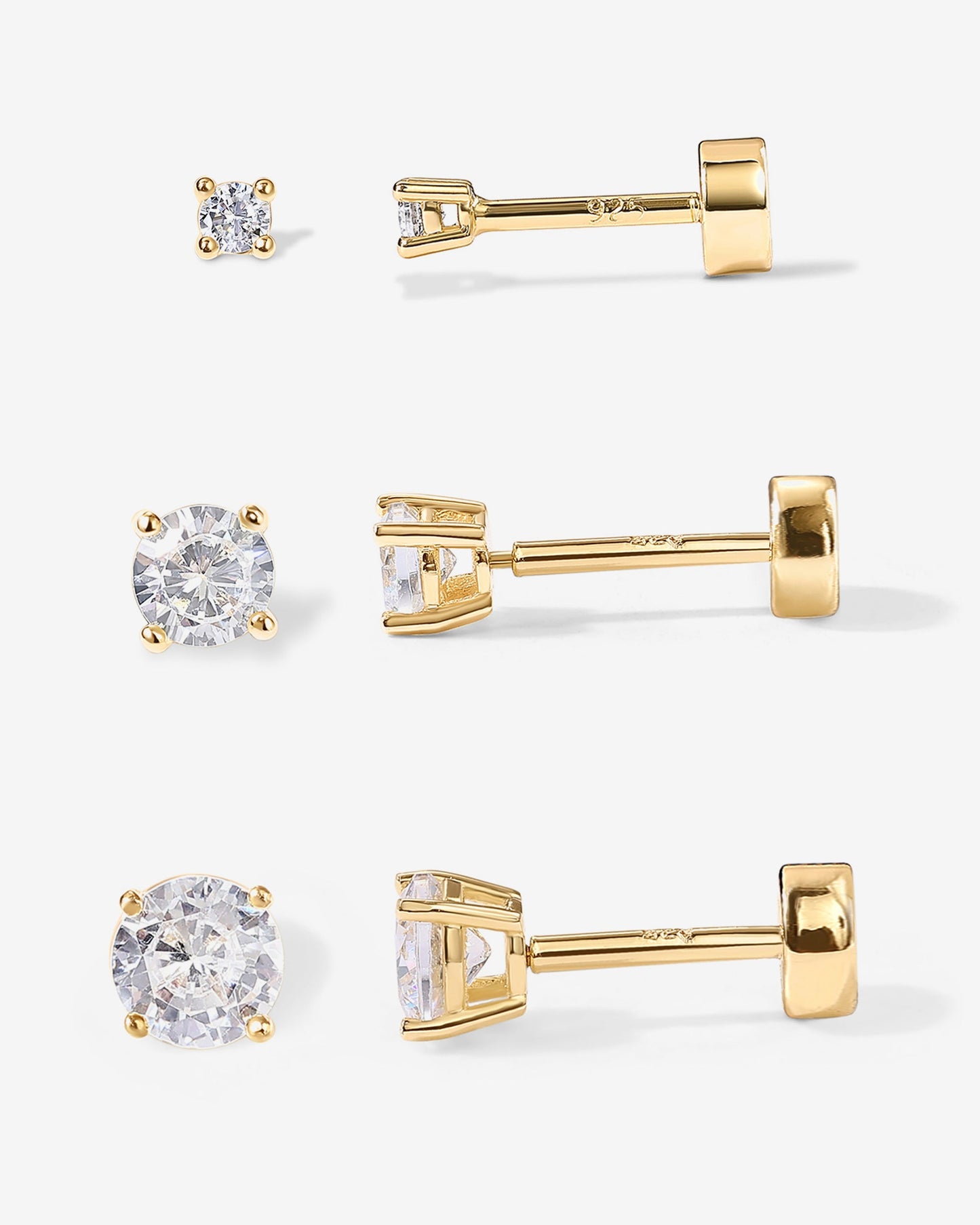 Cubic Zirconia Stud Screwbacks