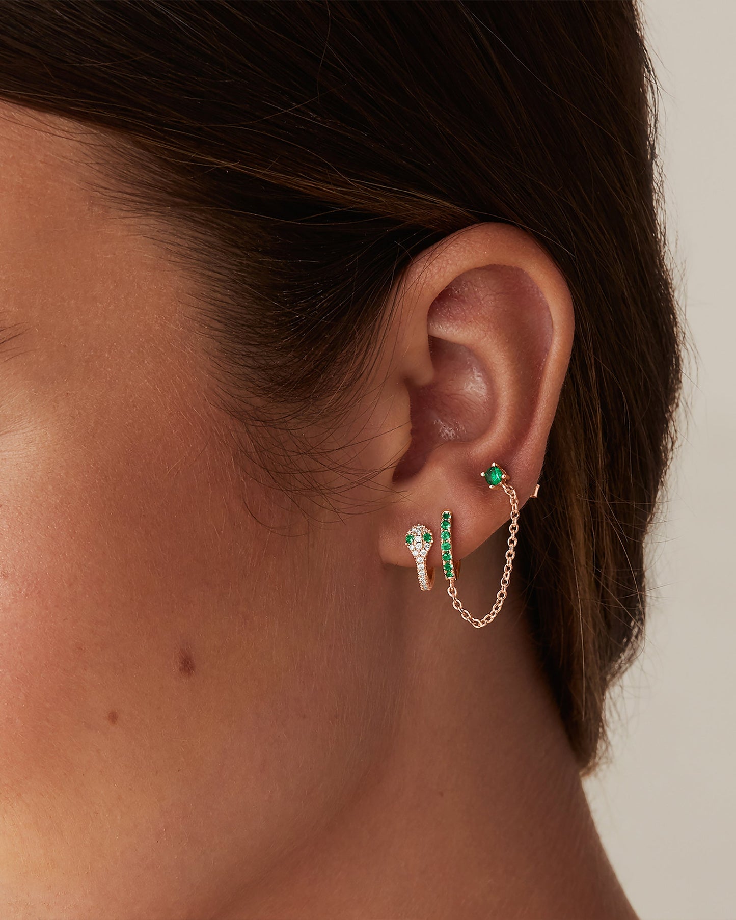 CZ Snake Huggie Earrings