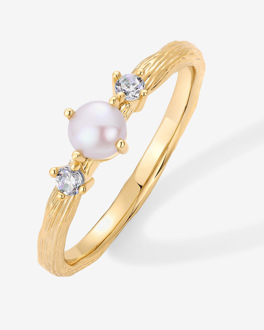 Pearl Hammered Ring