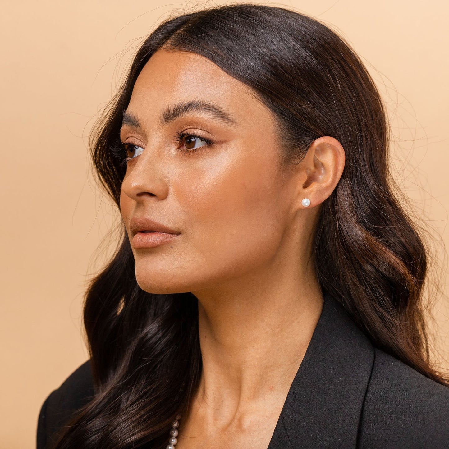 Gold Freshwater Pearl Studs