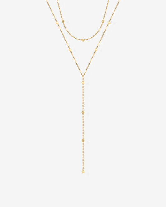Beaded Tassel Lariat Necklace