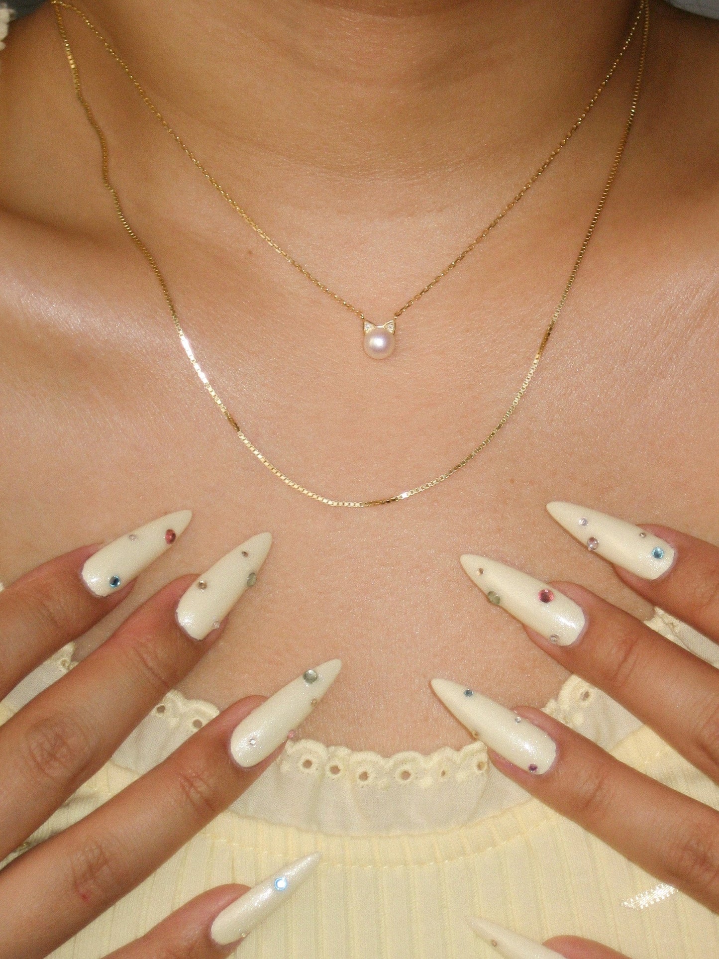 Freshwater Cultured Cat Pearl Necklace