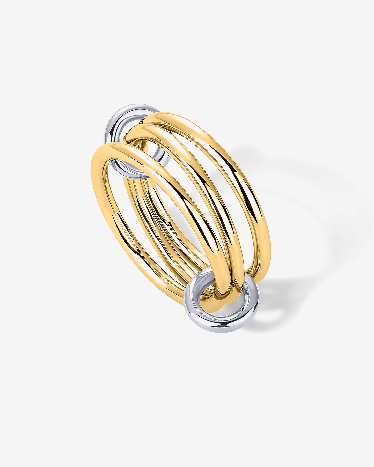 Interlocked Two-Toned Statement Rings