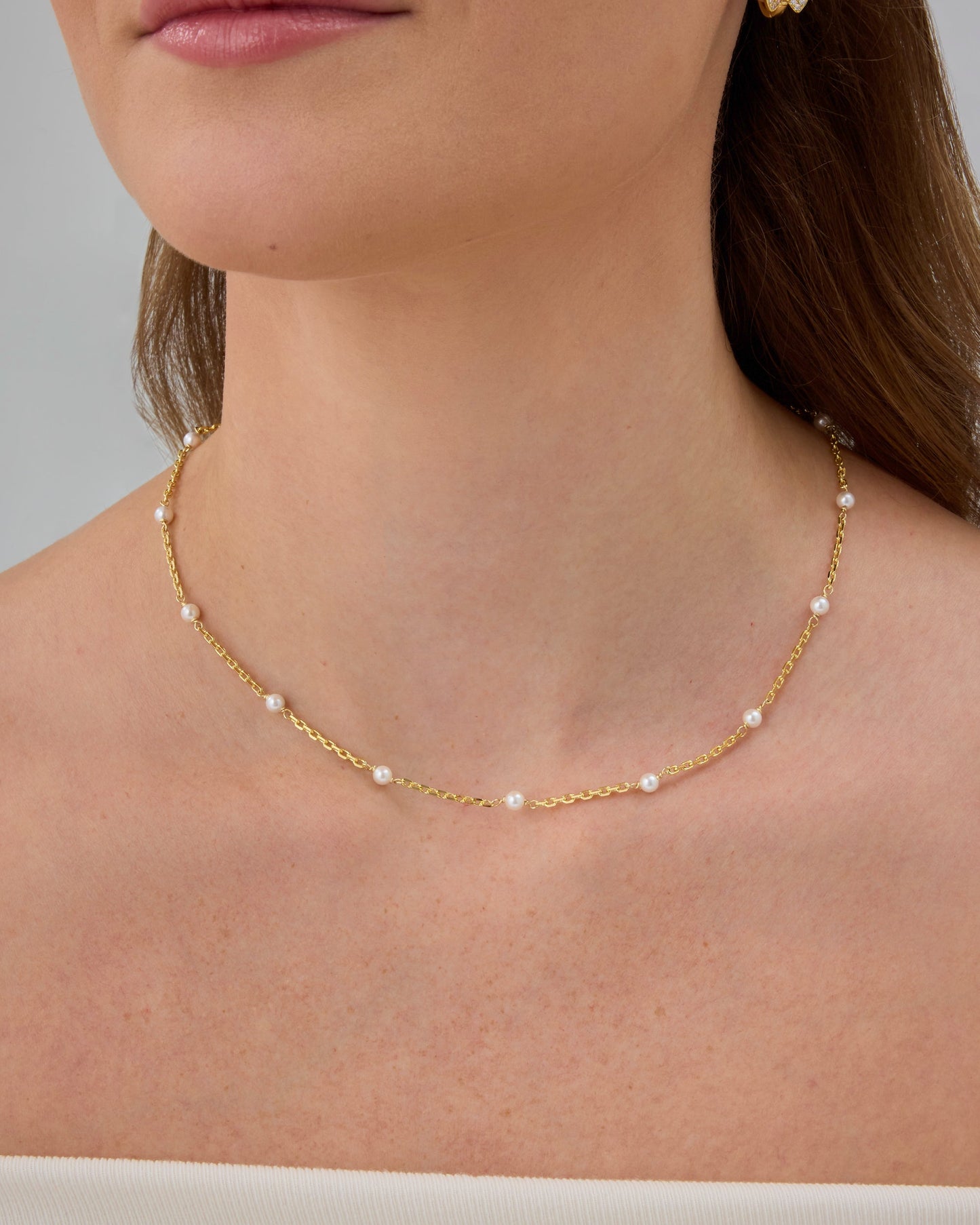 Pearl Station Chain Necklace