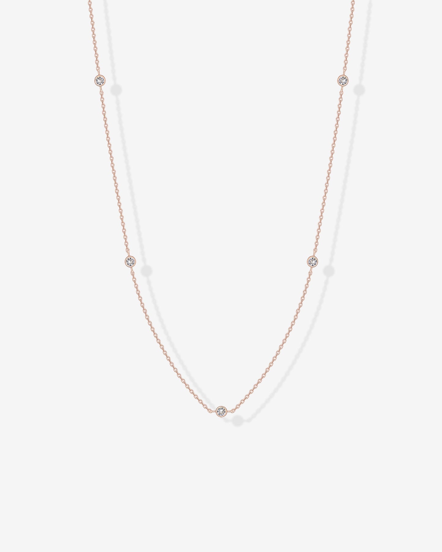 Simulated Diamond Station Necklace