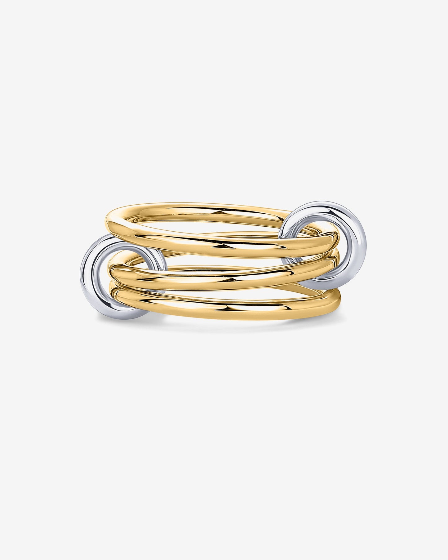 Interlocked Two-Toned Statement Rings